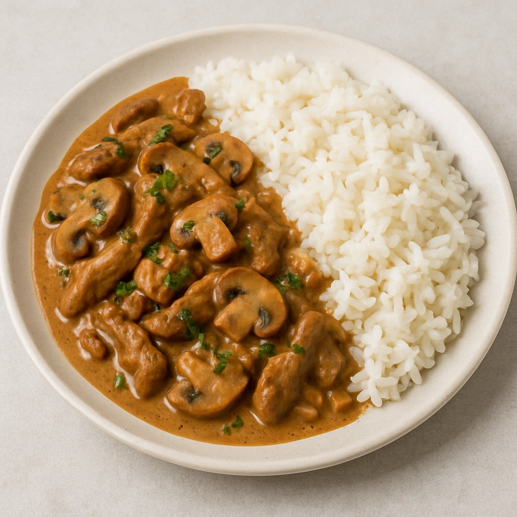 Beef Stroganoff with Rice